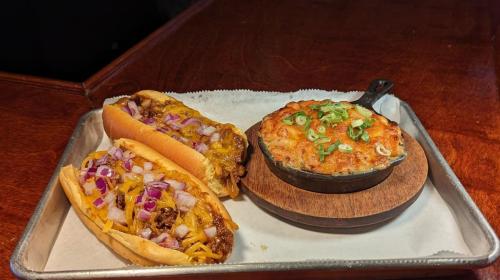 Krootz Chilli Hot Dogs.
